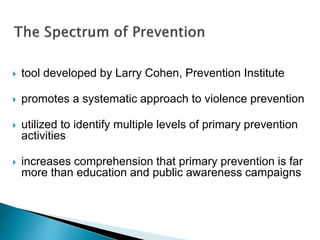 Primary Prevention of Sexual and Intimate Partner Violence | PPTX