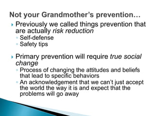 Primary Prevention of Sexual and Intimate Partner Violence | PPTX