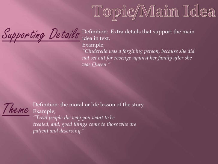 Definition Of Main Idea And Details