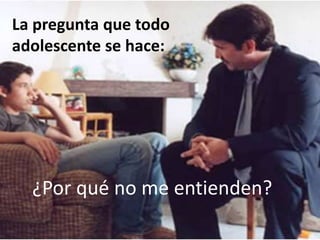 La pregunta que todo
adolescente se hace:
¿Por qué no me entienden?
 