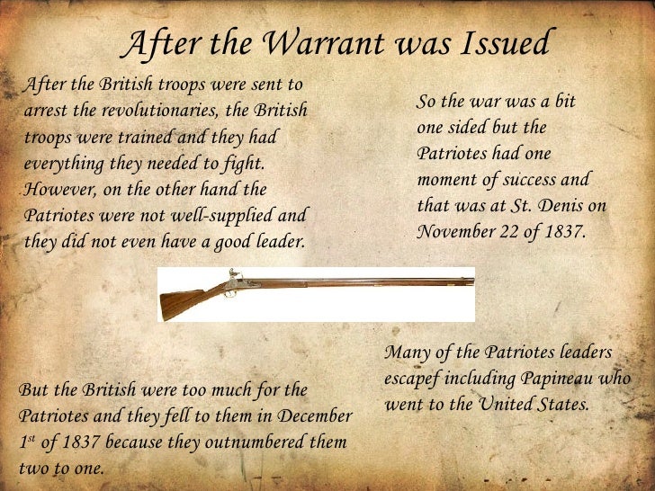 Rebellions of 1837 1838 power point