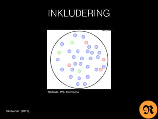 INKLUDERING
Skolverket. (2015).
Bildkälla: Wiki Commons
R
 