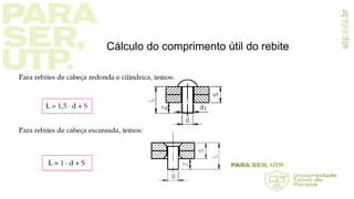 Cálculo do comprimento útil do rebite
 