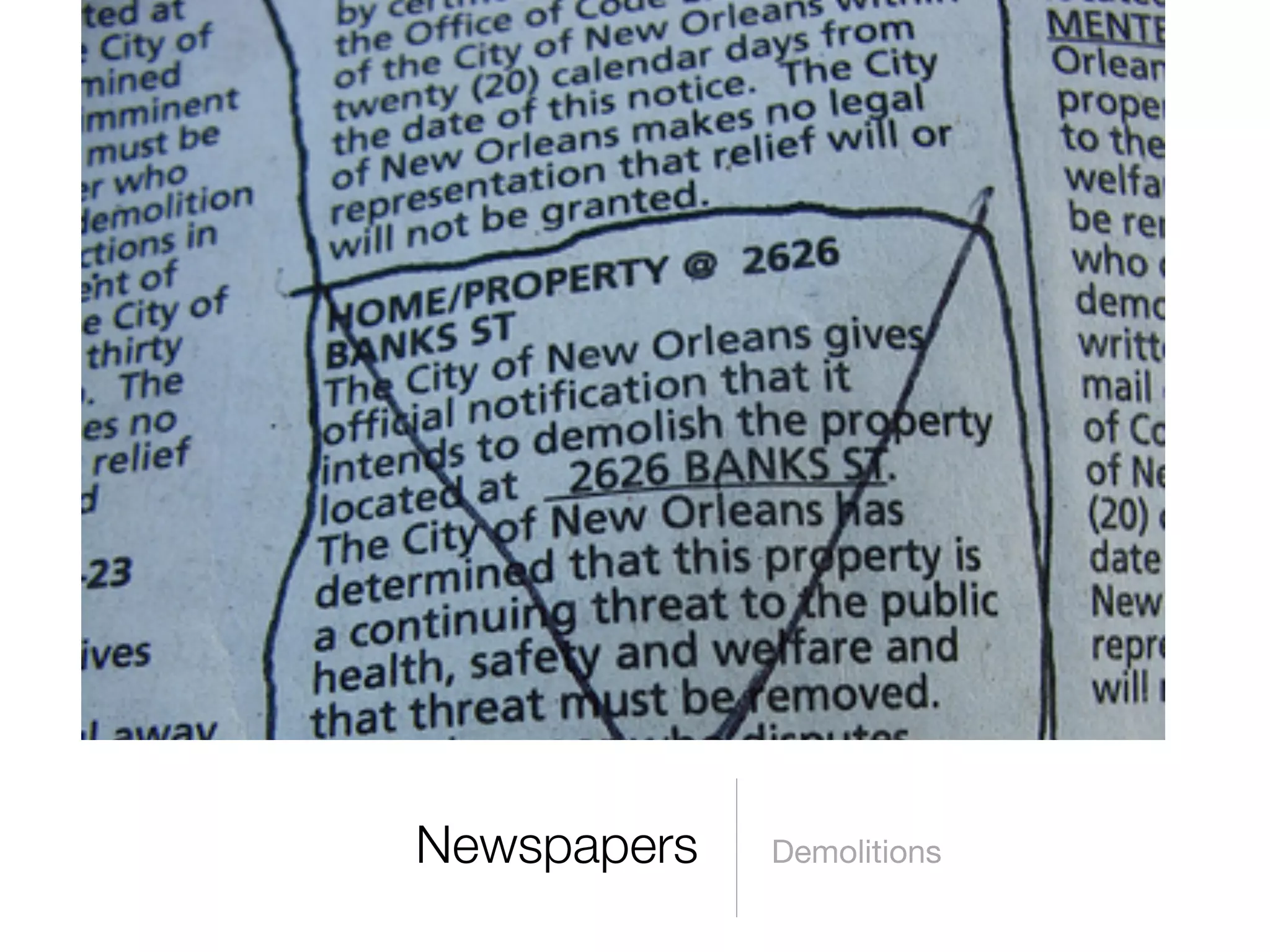 Newspapers   Demolitions
 