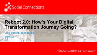 Vienna, October 16-17 2017
Reboot 2.0: How’s Your Digital
Transformation Journey Going?
Luis Suarez, panagenda
@elsua
 