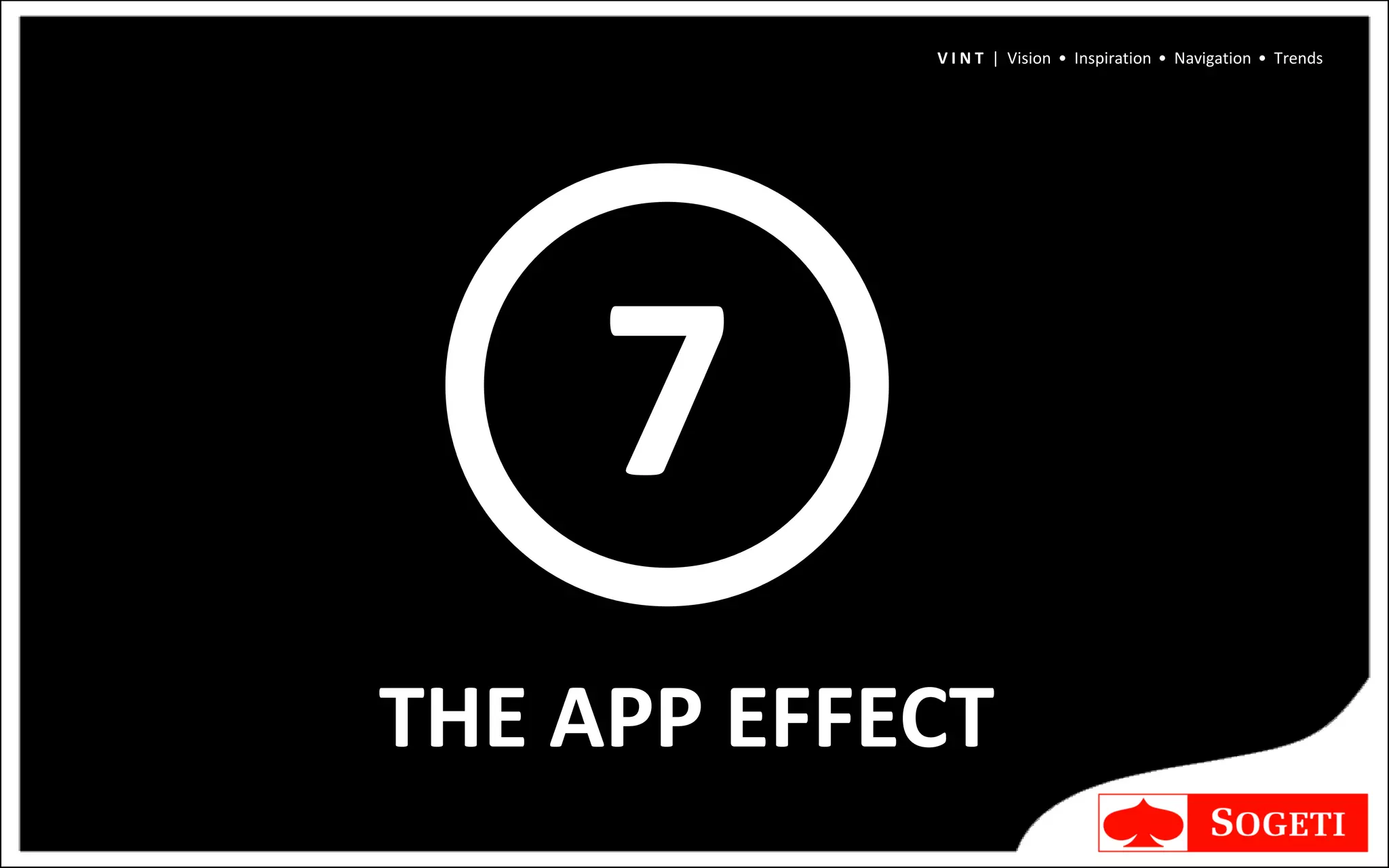 V I N T | Vision • Inspiration • Navigation • Trends




     7
THE APP EFFECT
 