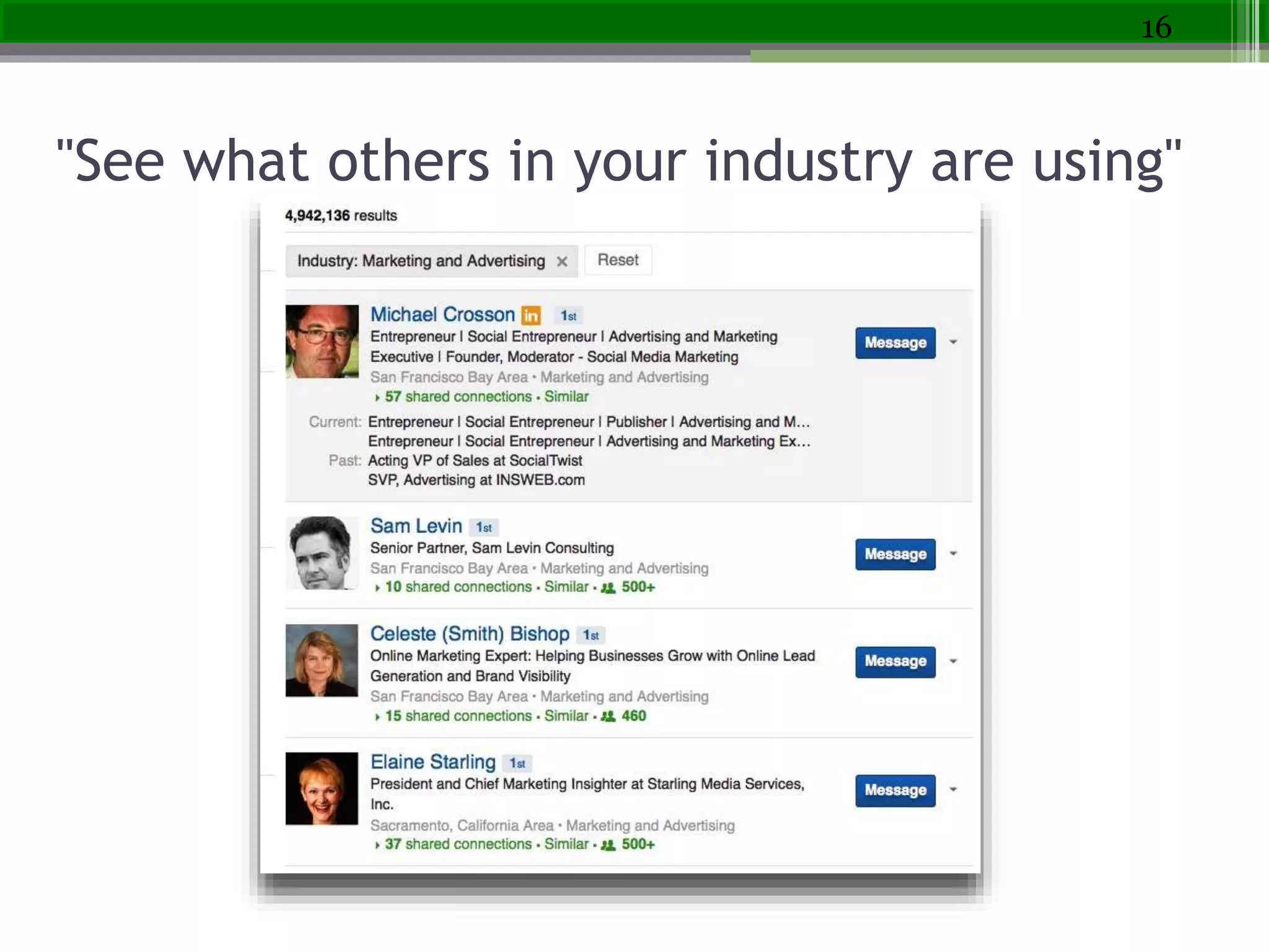 "See what others in your industry are using"
16
 