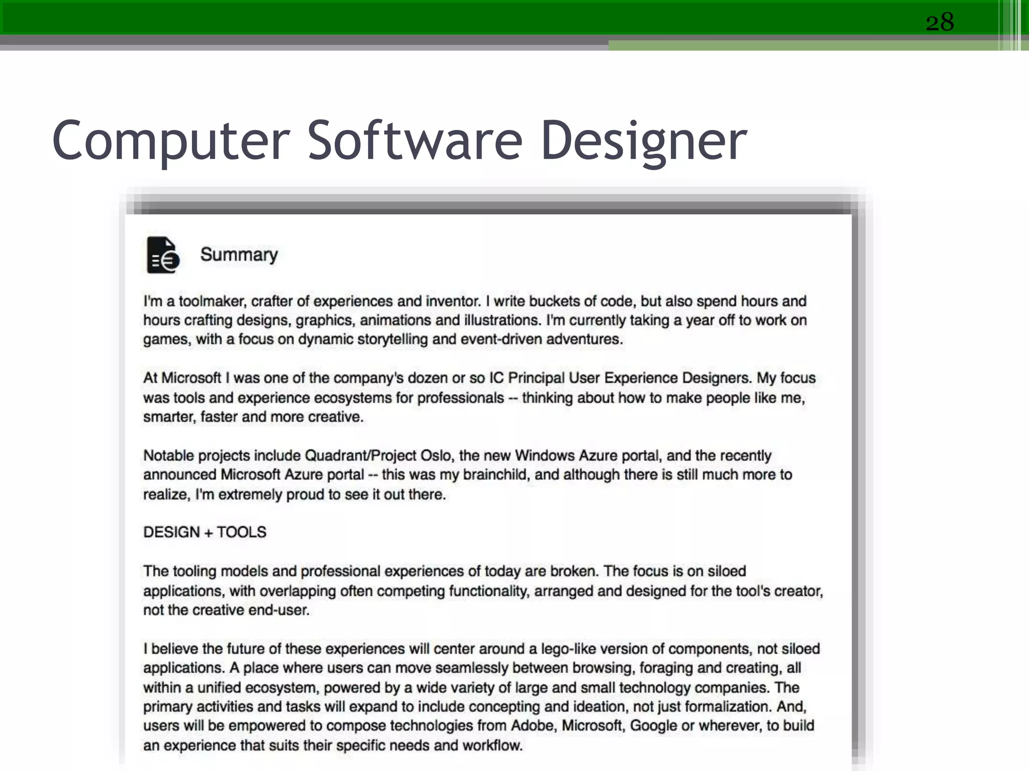 28
Computer Software Designer
 
