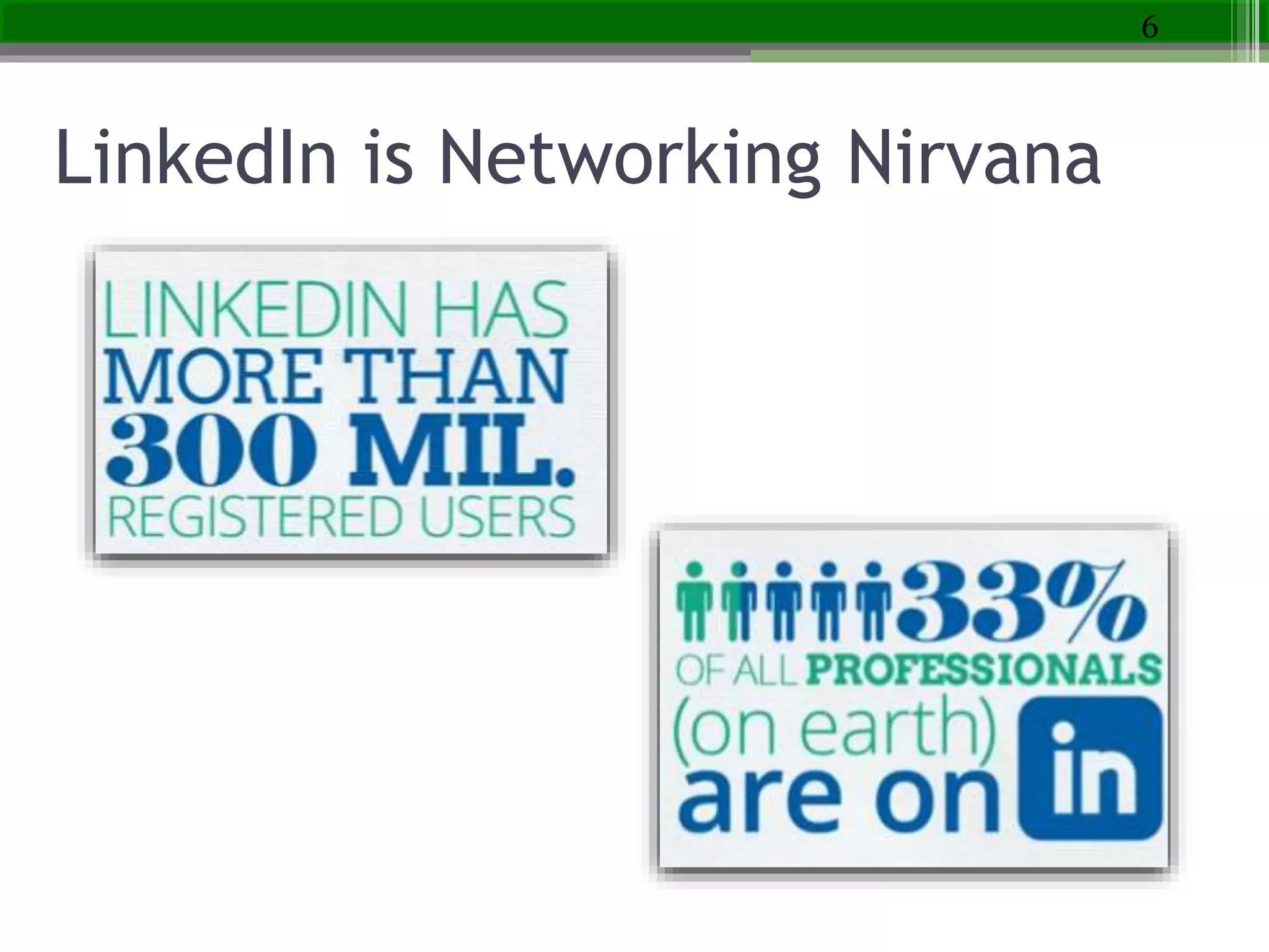 LinkedIn is Networking Nirvana
6
 