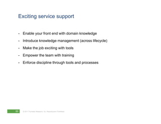 Exciting service support


 - Enable your front end with domain knowledge
 - Introduce knowledge management (across lifecy...