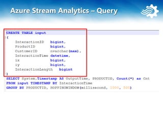 Azure Stream Analytics – Query
 