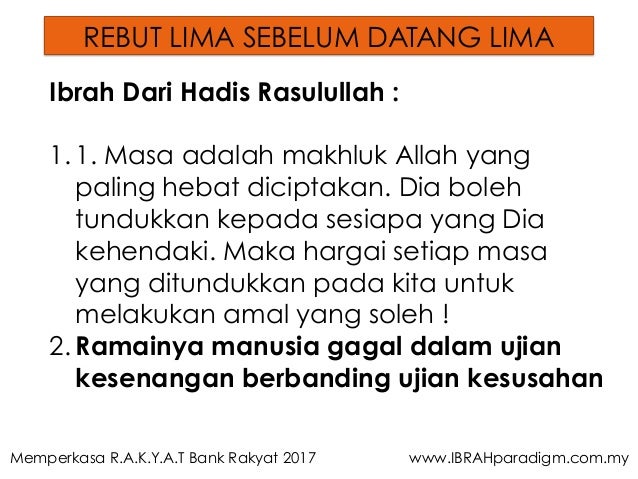 Rebut 5 Perkara Sebelum 5 Perkara