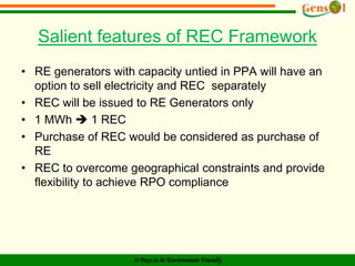 Operational Framework for REC Mechanism