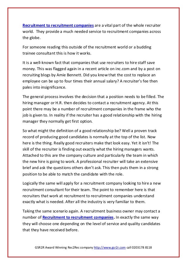 recruitment to recruitment companies cheryl wing gsr2r it works recruitment inc
