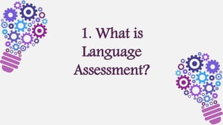 1. What is
Language
Assessment?
 