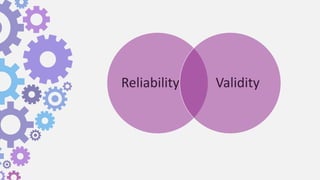 Reliability Validity
 