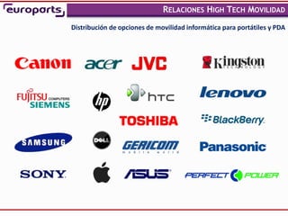RELACIONES HIGH TECH MOVILIDAD
                                                                      ,


Distribución de opciones de movilidad informática para portátiles y PDA
 