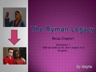 The Ryman Legacy Recap Chapter! Generation 1 ,[object Object],By Mzyra 