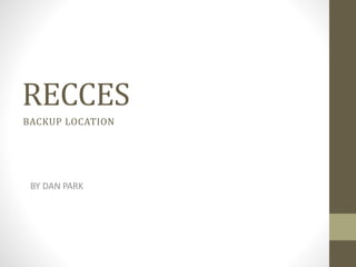 RECCES
BY DAN PARK
BACKUP LOCATION
 