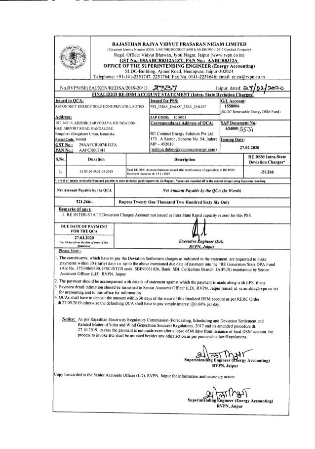 RAJASTHAN RAJYA VIDYUT PRASARAN NIGAM LIMITED
[CorporateIdentityNumber(CIN) U40109RJ2000SGCOl6485j(ANISO9001:2015Certified...