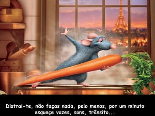 Distrai-te, não faças nada, pelo menos, por um minuto
            esqueçe vozes, sons, trânsito...
 