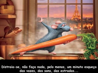 Distraia-se, não faça nada, pelo menos, um minuto esqueça das vozes, dos sons, das estradas... 