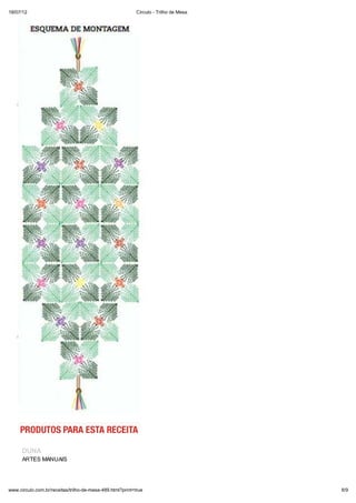 Receita circulo-trilho de mesa