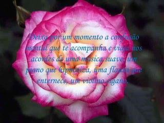 Deixa por um momento a confusão mental que te acompanha e viaja nos acordes de uma música suave, um piano que hipnotiza, uma flauta que enternece, um violino cigano.  