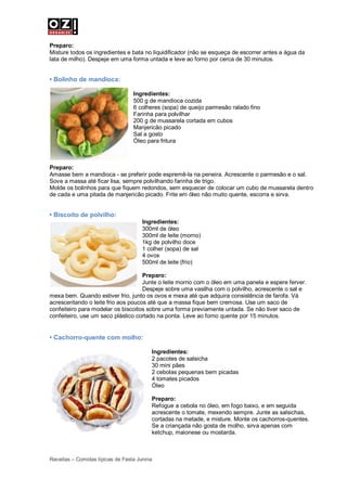 Comidas de Festa Junina - Receitas típicas juninas