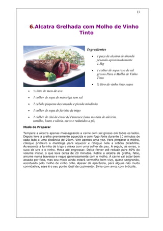Receitas de carnes e churrascos.