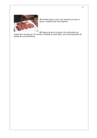 Receitas de carnes e churrascos.