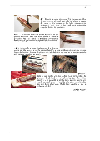 Receitas de carnes e churrascos.