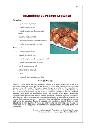 Receitas de carnes e churrascos.