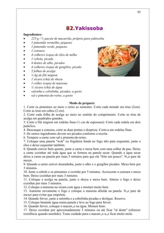 Receitas de carnes e churrascos.