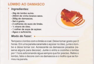 Receitas lombo ao damasco