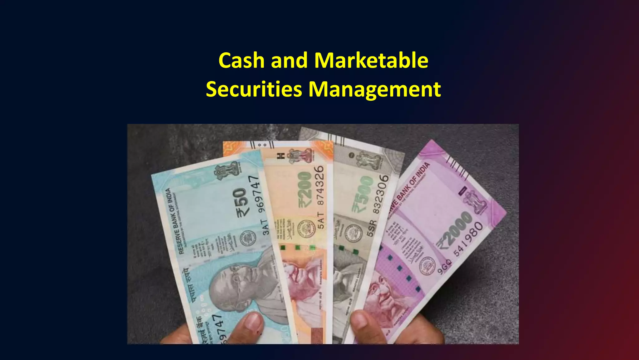 Cash and Marketable
Securities Management
 