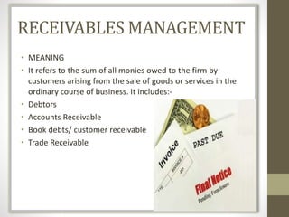 Receivable Term Receivables management | PPTX