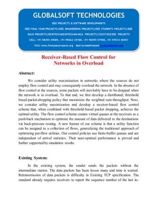 IEEE 2014 JAVA NETWORKING PROJECTS Receiver based flow control for ...