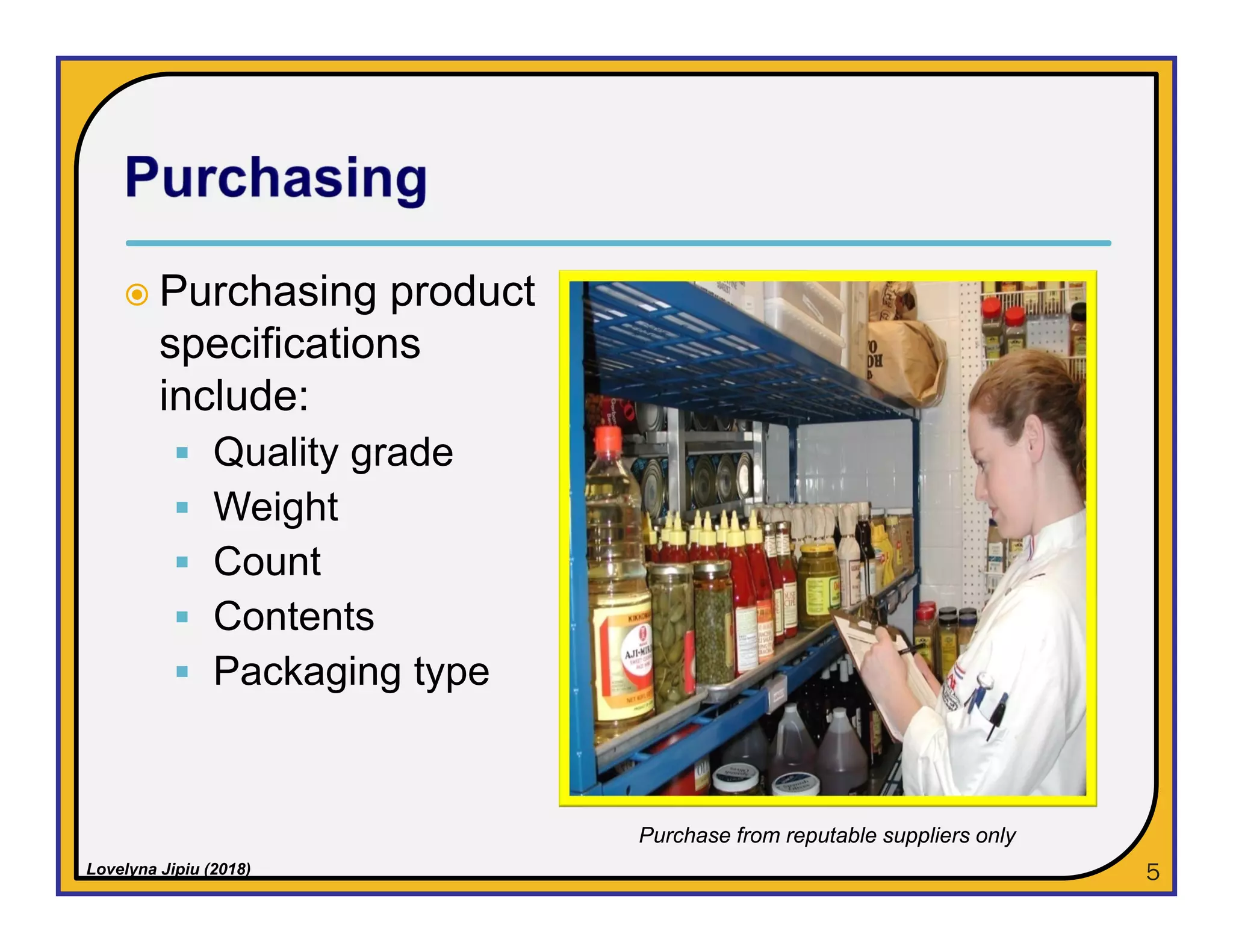 Food Receiving process | PDF