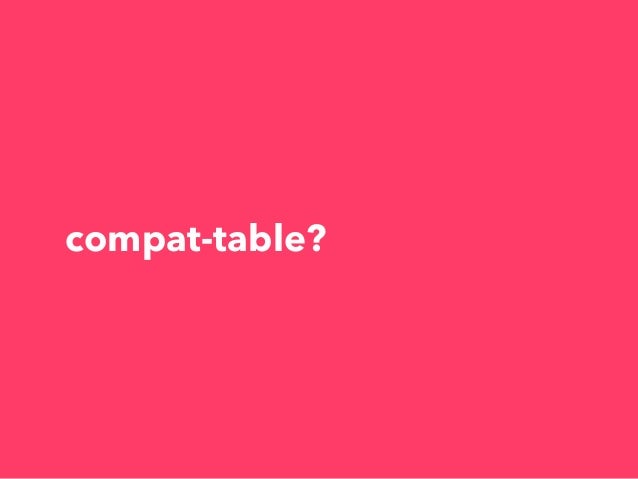 recent compat table issues