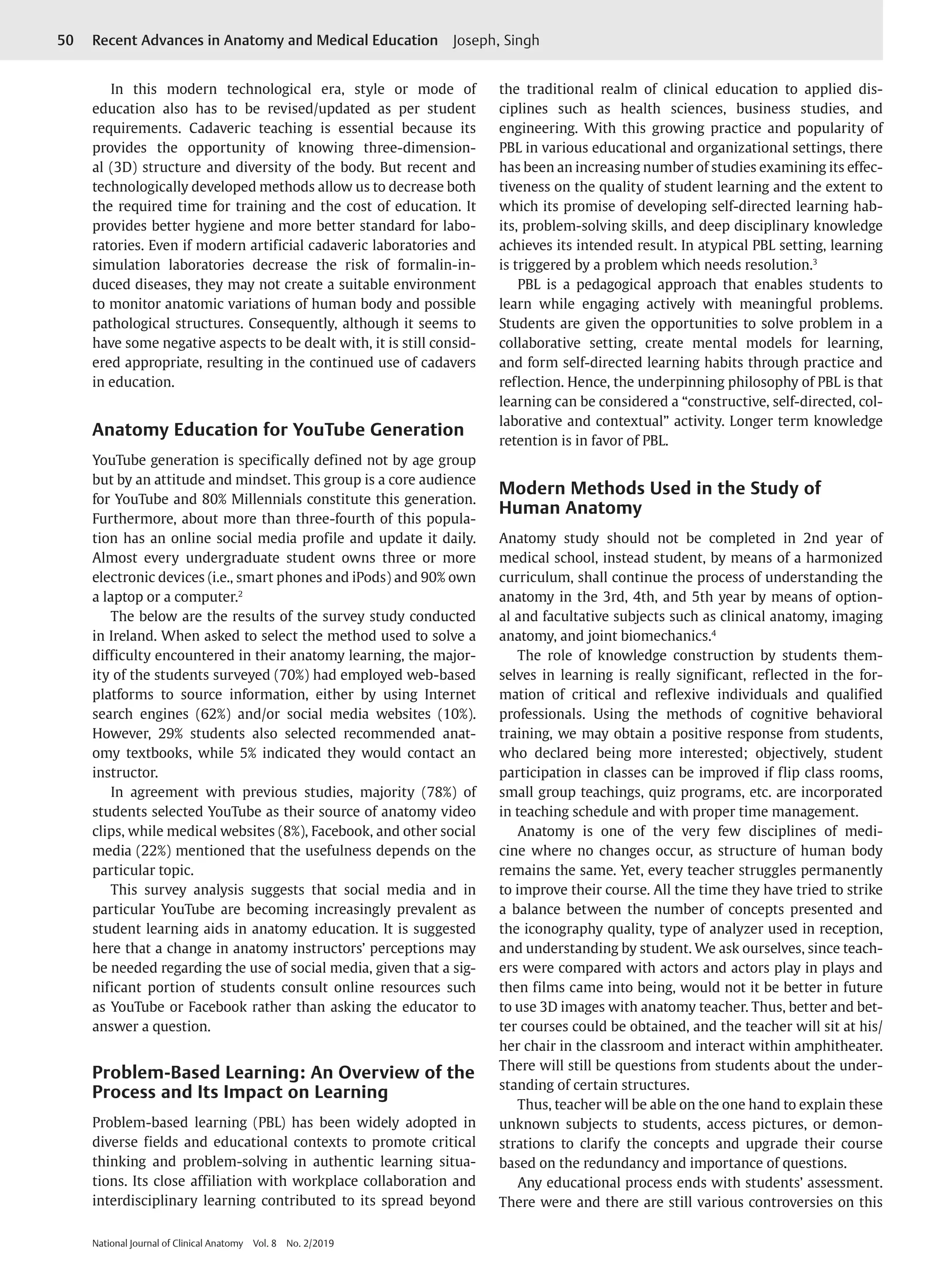 Recent advances and changing face of anatomy | PDF