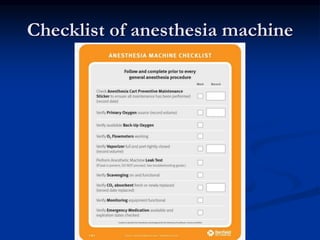 Checklist of anesthesia machine
 