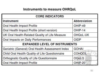 Instruments to measure OHRQoL

85

 