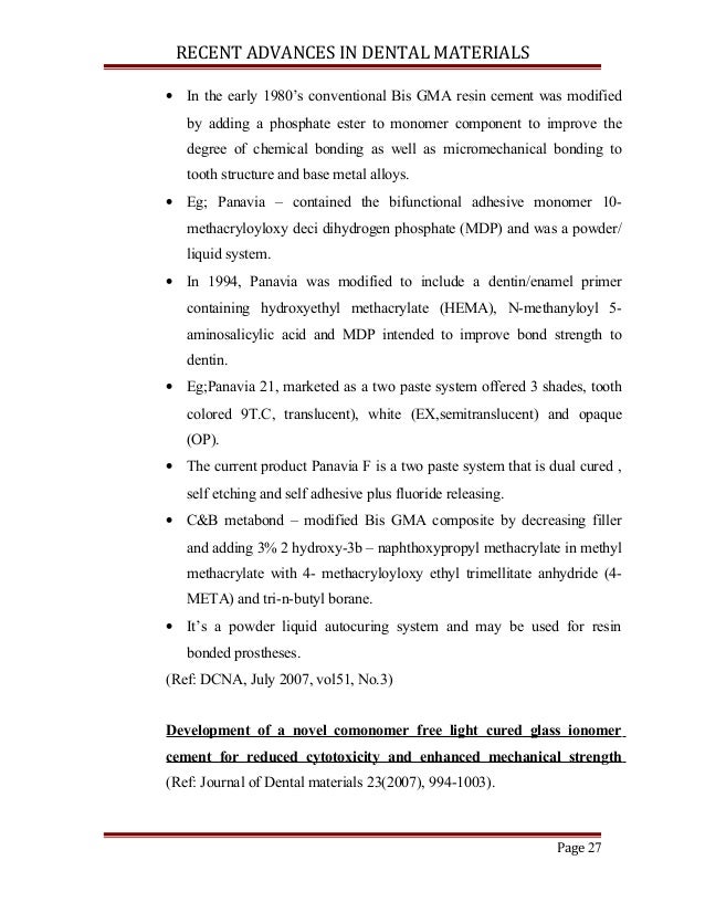 Recent advances in dental materials certified fixed orthodontic cours…