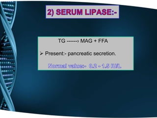TG ------› MAG + FFA
 Present:- pancreatic secretion.
 