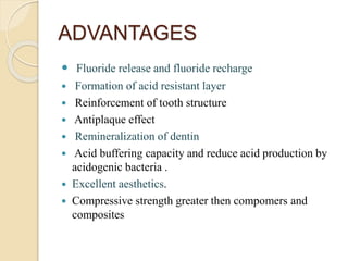 Advantages of glass ionomer cement discount