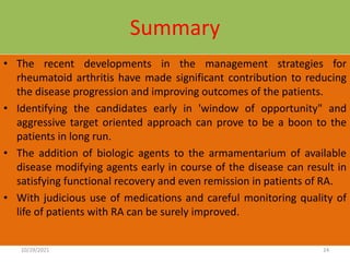 Recent advances in rheumatoid arthritis | PPTX