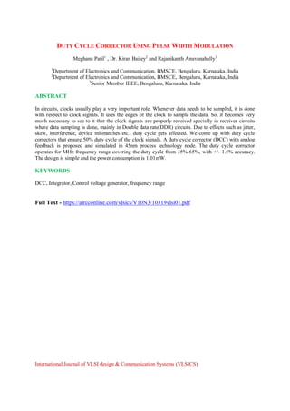 Recent articles published in VLSI design & Communication Systems | PDF
