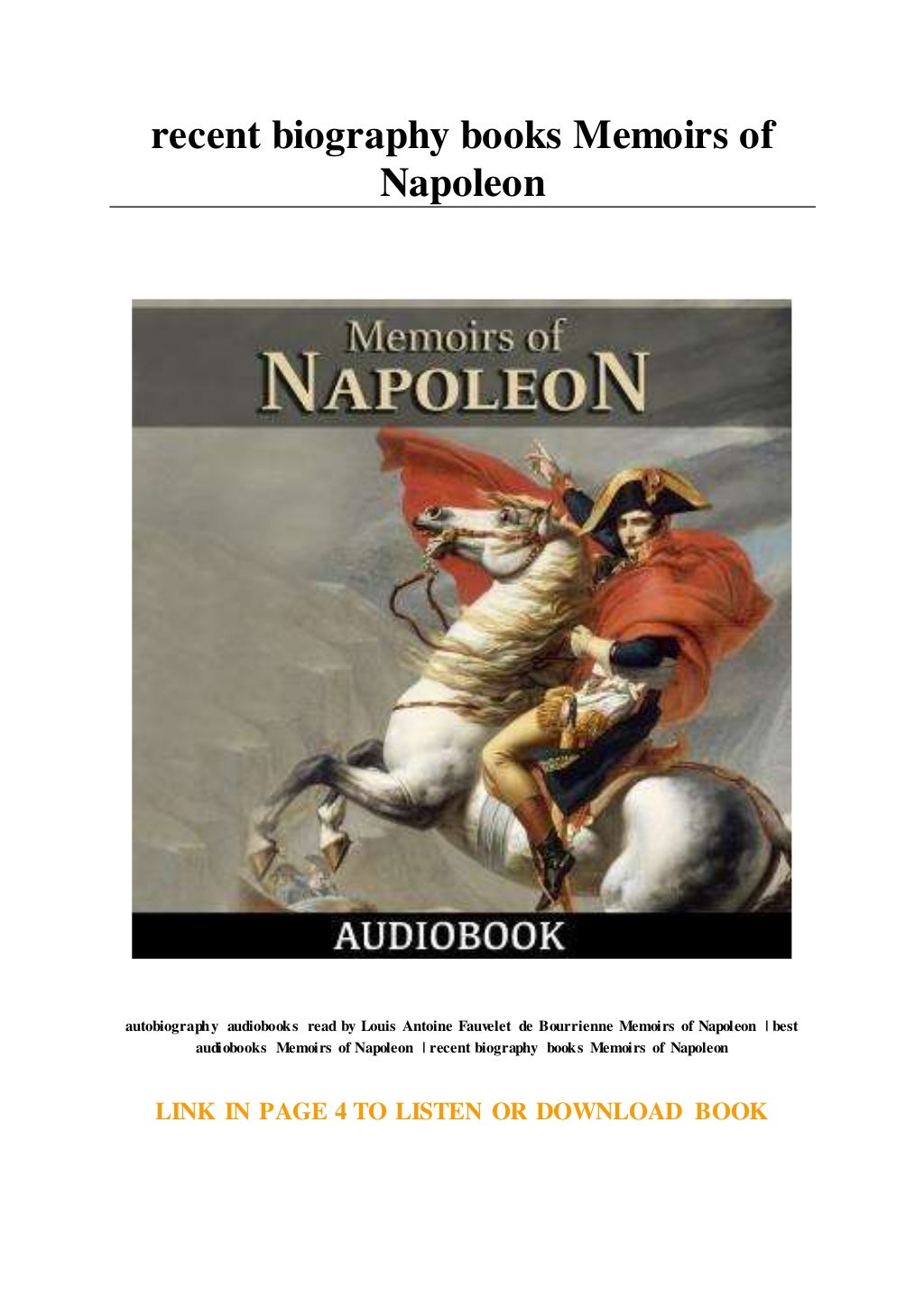 recent biography books Memoirs of Napoleon