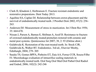 Caplan Anderson Recent concepts in post endodontic restorations | PPTX